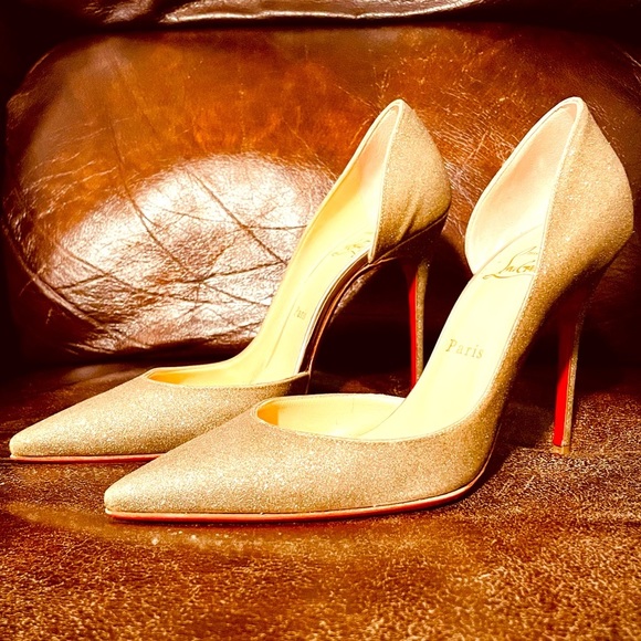 Christian Louboutin Iriza glitter wrapped leather. 100mm, Mini /Specchio EU38 - Picture 2 of 11